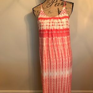 One Clothing Coral partially lined flowing maxi